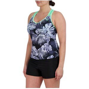 ZeroXposur Women's O-Ring Action Tankini & Shorts Swimsuit Set Small Edamame NWT